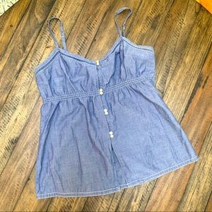 Gap | Chambray button front crop tank